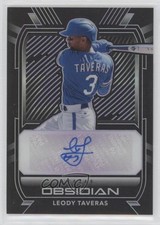 2021 Chronicles Obsidian Electric Etch Purple 33/99 Leody Taveras Auto 15t1