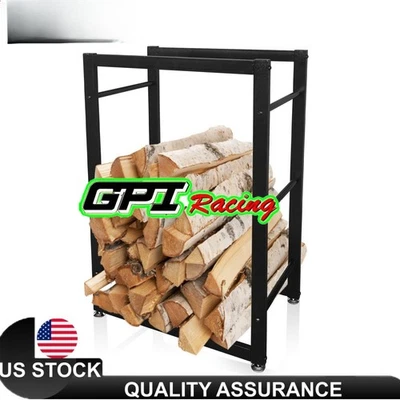 40” Tall Metal Firewood Log Rack Wood Storage Firewood Holder Indoor & Outdoor - Image 1 of 4