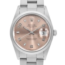 ROLEX Oyster Perpetual Date 15200 pink flying arabic A Number second hand mens