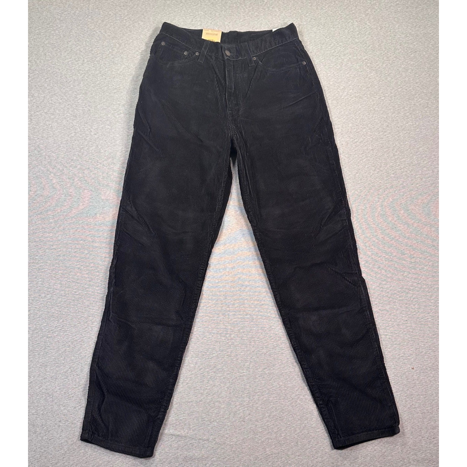 Levis High Waisted Mom Jeans Womans 28x29 Black Corduroy NWT