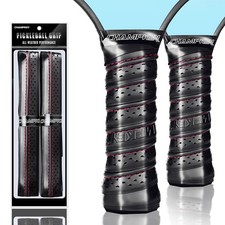 2 Pack Pickleball Grip Tape - Enhanced Control and Comfort Red/Black