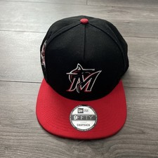 Miami Marlins New Era 9Fifty SnapBack Hat Black Red 30th Anniversary