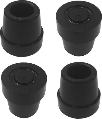 Walker and Cane Tips with Metal Inserts,1/2Inch Durable & Extra Stability, Black