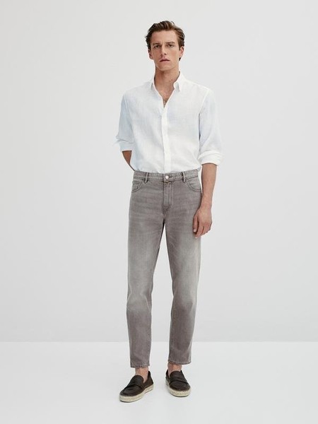 Men Massimo Dutti Jeans Grey Cotton 33 / L / 48