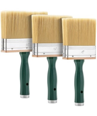 Bates Deck Stain Brush Set - 3pcs, 4', 5', 6' Brushes - 4'', 5'', 6'', White 