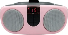 PROSCAN SRCD243 Portable CD Player with AM/FM Radio, Boombox (Pink)