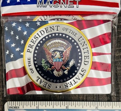  Seal of the United States of America Magnet Shinny Foil Square 3.25 x2.25 