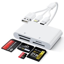 4-in-1 Multi Card Reader Memory Stick Pro Duo Adapter, SD/Micro SD/MS/XD Pict...