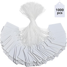 Price Tags with String Attached, 1000Pcs White Marking Merchandise Strung Writab
