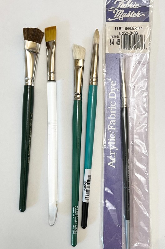 Artist Brushes Lot of 5 Scruffy, Flat Shader, Round, Flat, Angular New