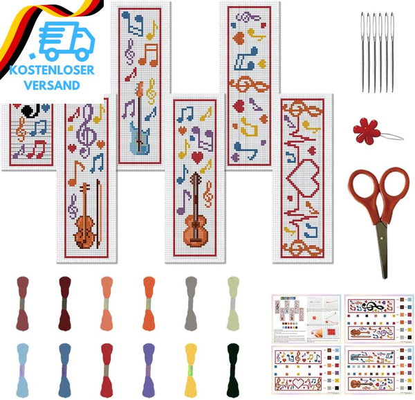 Freebloss 6 Set Phonetisches Symbol Kreuzstich Lesezeichen Sets Diy Cross Stitch-image