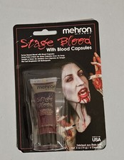 MEHRON Stage Blood w/ Capsules .5 OZ Stage Makeup Special Effects