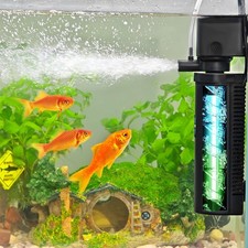 200GPH Aquarium Filter W/ 5W U-V Light 30-100 Gallon Fish Tank Filter Green