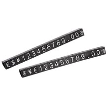 Adjustable Mini Cube Price Tag Display Number Silver on Black,3.3x5.6mm,10 sets