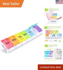 Elegant 7-Day Pill Organizer - Arthritis Friendly, Large Compartment Design