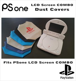 Playstation 1 slim (PSOne) with LCD combo attached duck cloth dust cover
