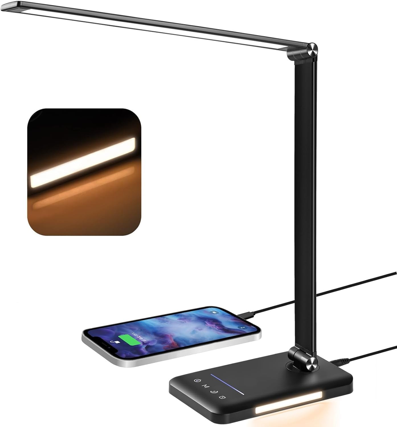 Lampada Scrivania LED 560LM con Timer e USB: 50 Setup di Luce