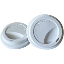 Reusable Silicone Cup Covers Flexible Mug Lids for Coffee Hot Drink White Set of