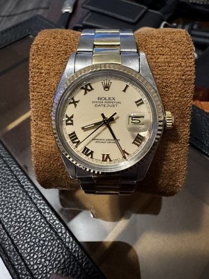 Rolex Datejust Two Tone 16013 Vintage Cream Roman Dial