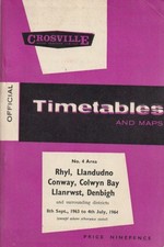 CROSVILLE BUS TIMETABLE BOOK RHYL SEP 1963 WITH ROUTE MAP
