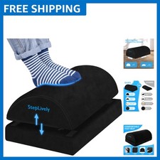 Adjustable Velvet Foot Rest for Desk - Ergonomic Support, 2 Heights, Compact