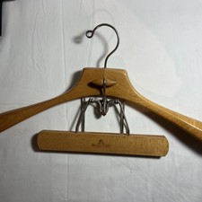 Vintage Harmony House Heavy Wooden Suit Hanger 18" With Trouser Clamp