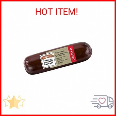 Old Wisconsin Premium Summer Sausage, 100% Natural Meat, Charcuterie, Ready to E