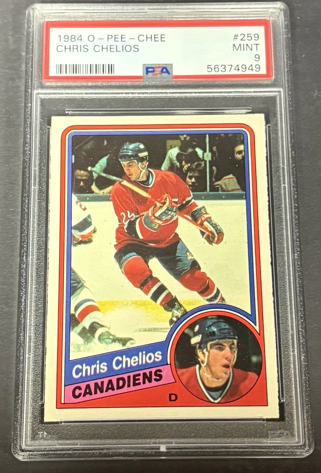 1984 O-Pee-Chee #259 Chris Chelios PSA 9
