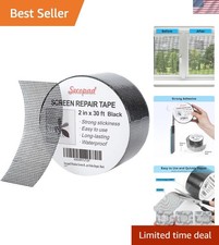Black Window Screen Repair Tape, 2 in X 30 FT 360IN Screen Repair Kit for Win...