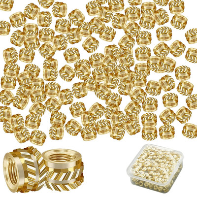 100Pcs M3 Threaded Gewindeeinsatz, M3-Heatset-Einsätze, Messingmuttern, Gewindee