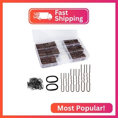300Pcs U-Shaped Hair Pins (2.8IN, 2.4IN, 2IN) for Women, Kids, Girls - with Stor