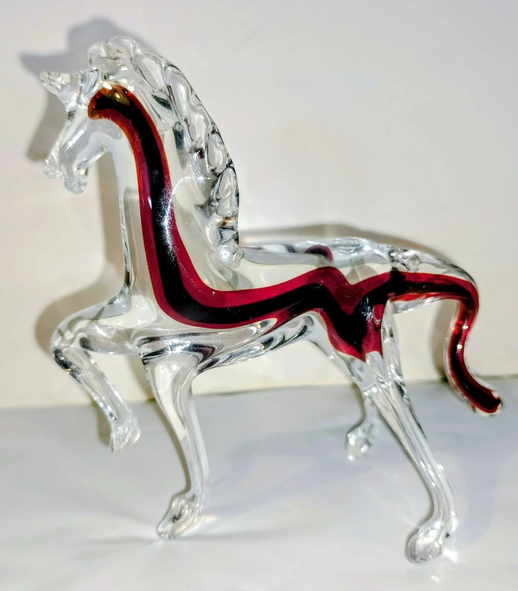 MURANO GLASS ムラノ SILVER 925刻印 馬車 オブジェ 置物 Murano Horse In Italian Art Glass for sale | eBay