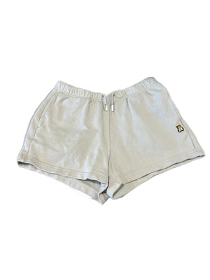 TEDDY FRESH Beige Classic Fleece Shorts Size L Logo Cotton Drawstring Cozy Women