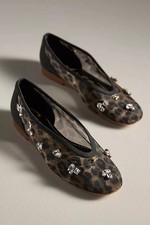 Circus NY by Sam Edelman Tina Leopard Mesh Jewel Flats 8.5 EU 39 New