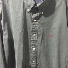 Ralph Lauren 100 Cotton Long Sleeve Button-Down Shirt Green XL Men's Casual