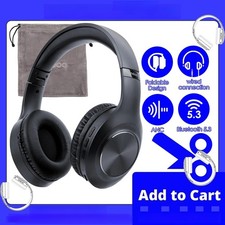 Active Noise Cancelling Wireless Headset Foldable Over-Ear Bluetooth Headphones