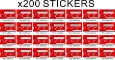 200 RED Service Reminder Sticker With Your Name and Address Garage Stickers