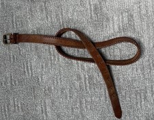 Vintage Claiborne Leather Belt 38 Whip Stitch Brass Taiwan