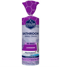 Small Trash Bags - 4 Gallon, 80 Bags 1 Pack of 80 Count , Twist Tie - Lavend...