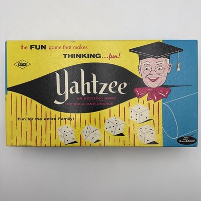 NEW Vintage 1956 YAHTZEE Dice Family Board Game E.S. Lowe Co #950 NOS