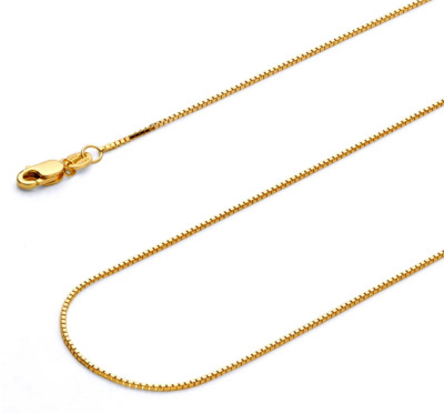 18k Gelbgold 18'' Klassische Box Glieder Anhänger Kette/Halskette 0,8mm 2,8 Gramm