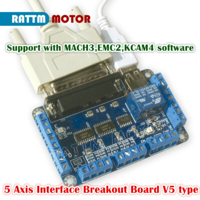 5 Axis CNC Stepper Motor Driver V5 Type Breakout Board Interface Adapter Optical