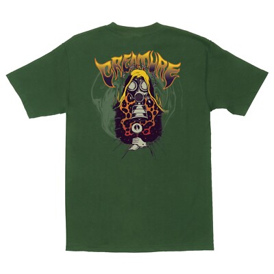 Creature Skateboards Gasmask Tripz Alan Forbes Art T-Shirt Evergreen