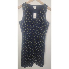 J. Crew Women's Sz. 2 Daisy Print Linen Blend Button Up Dress NWT