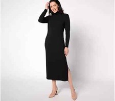 Women with Control Finespun Jersey Tummy Control Midi Dress-Black-2X-NWT-A623039