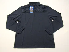 PEBBLE BEACH Blue Print Dry-Luxe Performance 1/4 Zip Pullover Sz Large Mens NWT