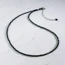 Obsidian Choker Delicate Stone Beads Necklace Obsidian Crystal Dainty Choker