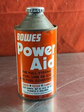 Vintage Metal Cone Top BOWES Orange/White "PowerAid" Deicer/Fuel Conditioner Can
