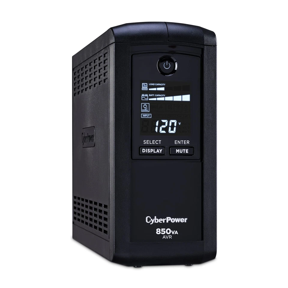 CyberPower 850VA LCD Uninterruptible Power Supply UPS with AVR and 9 Outlets - Image 2 of 4