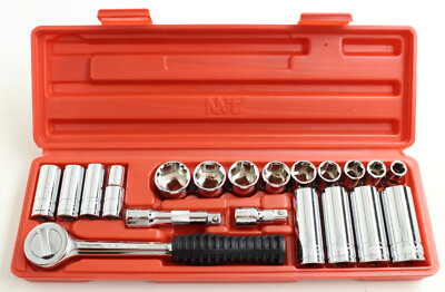Michigan industrial Tool MIT 3/8 Drive 6pt Socket Set Shallow and Deep SAE 